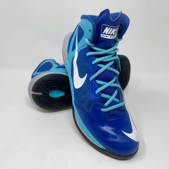 Nike Prime Hype DF Basketball Sneakers Mens 9 1/2 Blue White 3052 L.5.6 - Picture 8 of 13